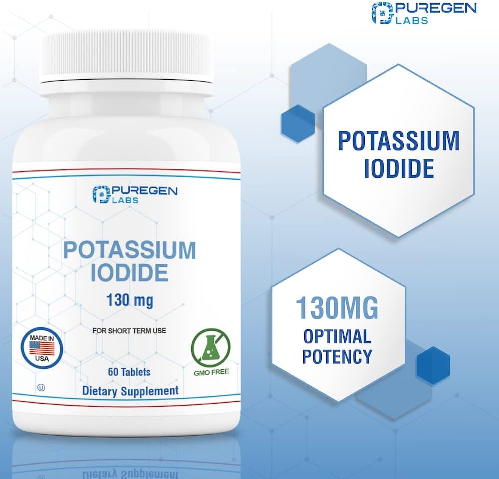 Potassium Iodide Tablets 130 mg EXP 10/2025, Kosher Iodine Tablets, Thyroid Support – 8 Pack | 480 Tablets Total 5