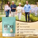 Vitamin D3 K2 10000 IU with MK7-300 Virgin Coconut Oil Softgels, 2 in 1 Vitamins D & K Complex | Vitamina D3 con K2 | Supports Calcium Absorption, Bone, Immune, & Heart Health – Easy to Swallow 6