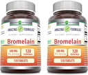 Amazing Formulas Bromelain 500 Mg Tablets Supplement | Non-GMO | Gluten Free | Made in USA (120 Count | 3 Pack) 6