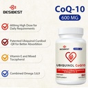 Ubiquinol CoQ10-600mg-Softgel, Active Coq10 Ubiquinol Supplement with Vitamin E & Omega 3, 6, 9, High Absorption-Coenzyme-Q10, Powerful Antioxidant for Energy Production, Tested, 480 Count 5