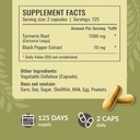 HERBAMAMA Curcumin Turmeric Capsules - 1500mg Curcuma Longa and Black Pepper Extract for Uric Acid & Digestive Support - Vegan, Non-GMO Turmeric Antioxidant Supplement, 250 Caps 4