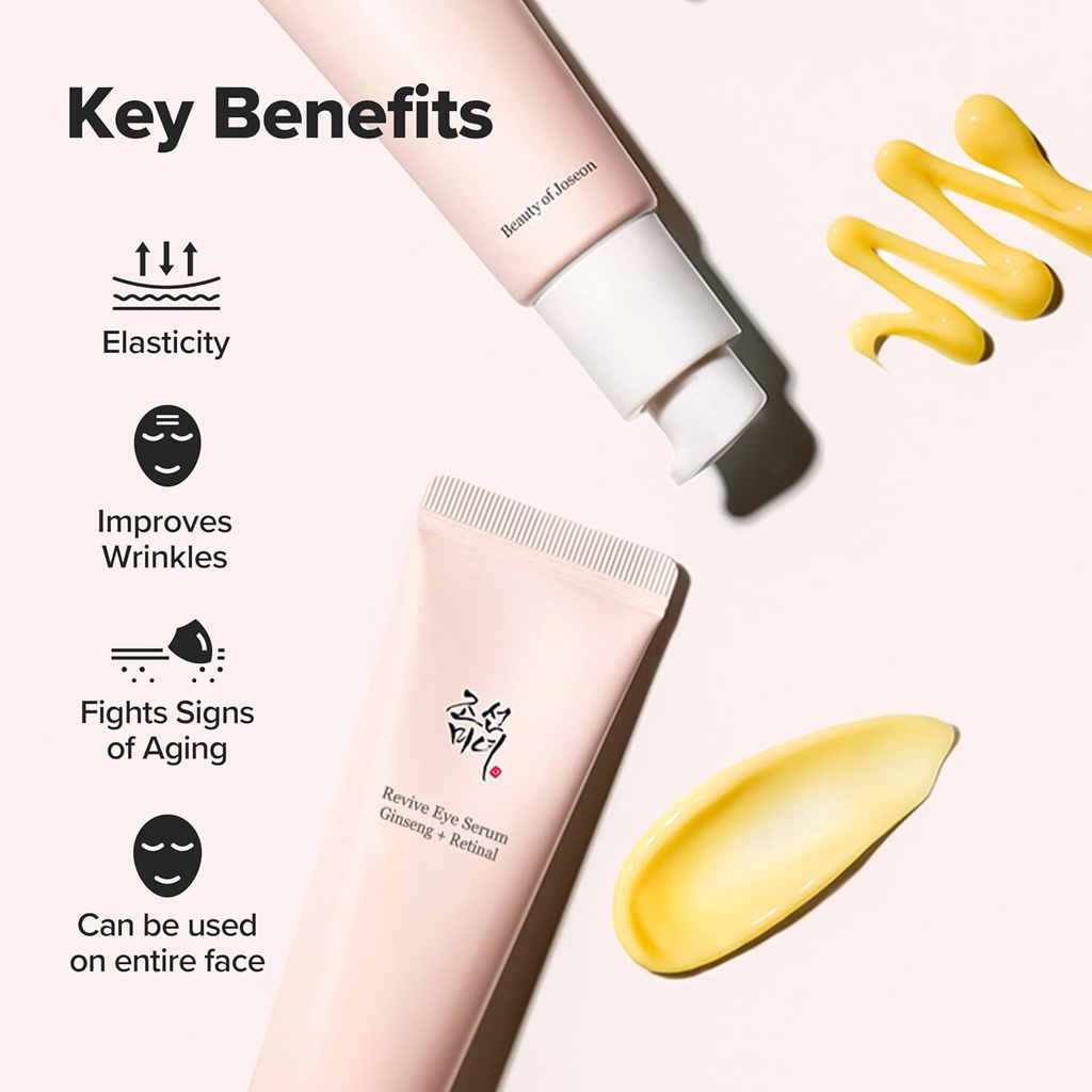 Beauty of Joseon Revive Eye Serum with Retinal Niacinamide Correction for Puffy Eye Bags Fine Lines Dark Circles Wrinkles, Korean Skin Care 30ml, 1 fl.oz 4