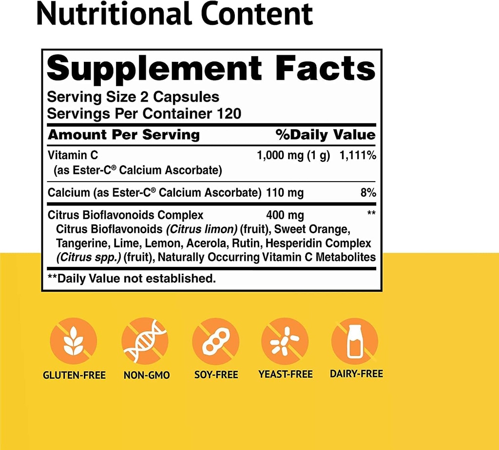 Ester-C 500 mg with Citrus Bio, 240 cap (Pack of 2) 3