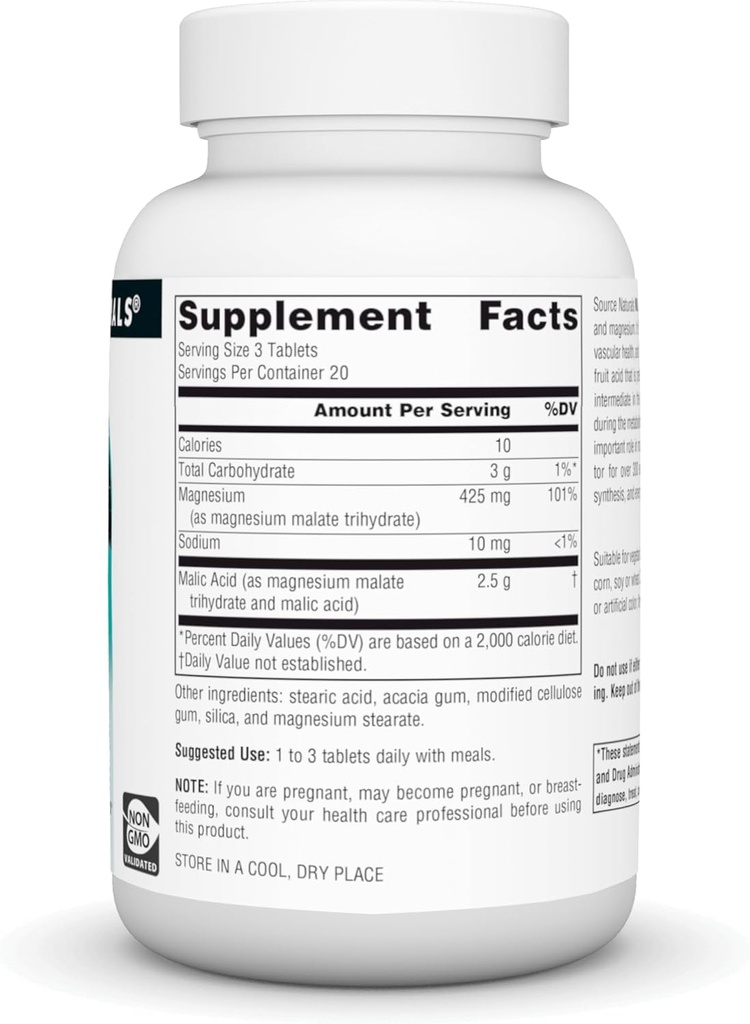 Source Naturals Malic Acid, Supports Muscles and Energy Production*, 2,500 mg - 60 Tablets 3