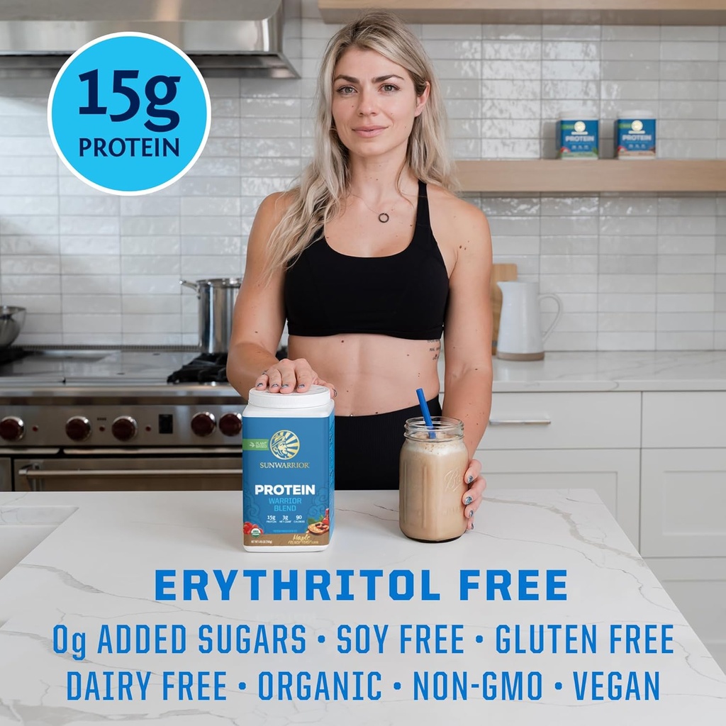 Sunwarrior Organic Plant Based Protein Powder | Vegan Organic Protein Powder Maple Flavored with BCAA Amino Acids & Hemp Seed Pea Blend | Non-GMO Soy Dairy Filler & Gluten Free (Maple, 30 Servings) 5