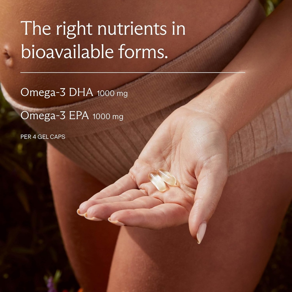 Needed. Prenatal Omega-3 - High Potency Dose of Sustainably Sourced Fish Oil, Lemon Zest Scented, 1000mg DHA, 1000mg EPA, Encased in a Gelatin-Free, Plant-Based Softgel Shell, 30-Day Supply 5