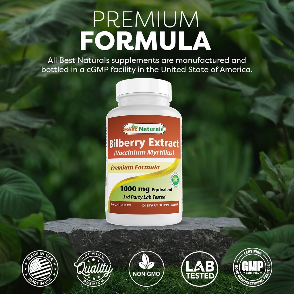 Best Naturals Bilberry 1000 Mg 90 Capsules (90 Count (Pack of 3)) 6