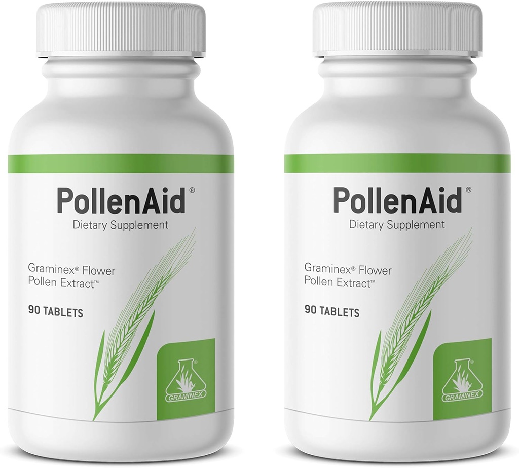 Graminex PollenAid Prostate Supplement: All Natural Prostate Support for Bladder Control & Urinary Tract Health, Rye Pollen Extract Made in USA, 90 Tablets (Pack of 2) 2