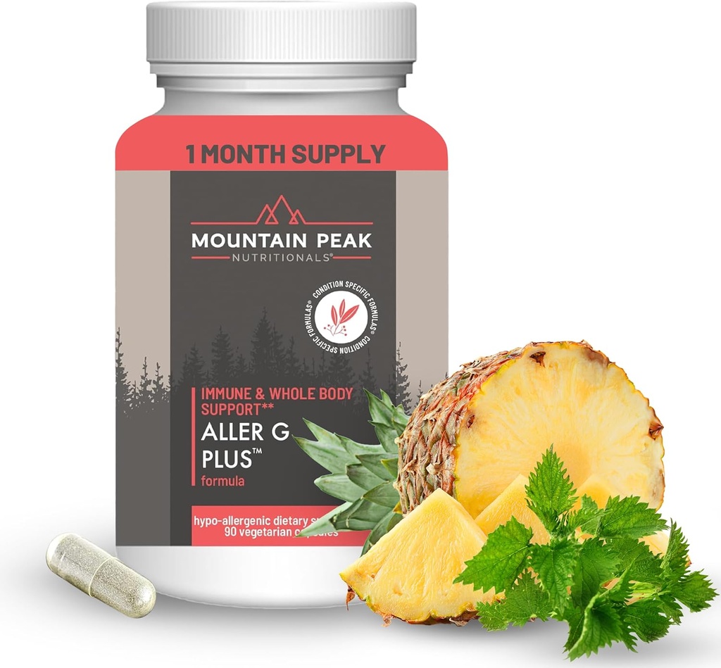Mountain Peak Nutritionals Aller G Plus - Respiratory, Sinus, & Seasonal Allergy Support - w/Bromelain & Stinging Nettle - Promotes Healthy Immune Function (90 Vegetarian Capsules) 2