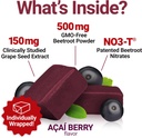 Force Factor Total Beets Blood Pressure Support Supplement with Beets Powder, Great-Tasting Chewables for Heart-Healthy Energy, and Increased Nitric Oxide, 180 Chews, 3-Pack 5