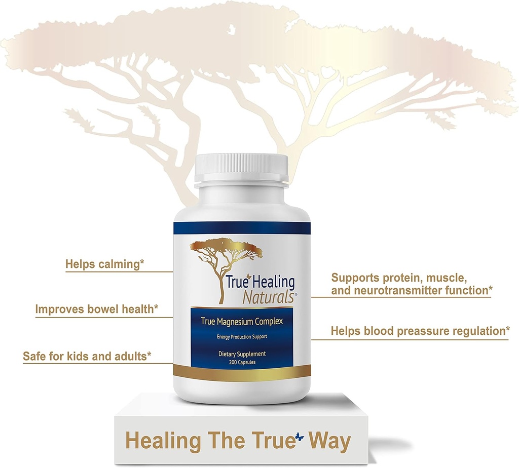 True Healing Naturals - True Magnesium Complex - Energy Production Support - 3 Kinds of Magnesium - 200 Vegetarian Capsules 3