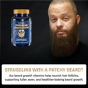 Derm Dude Power Beard Growth Vitamins for Men | With Biotin 10K MCG, Zinc B12 Saw Palmetto & Keratin for Healthier Thicker Fuller & Stronger Facial Hair | Restore Hair Breakage & Thinning, 60 Capsules 6