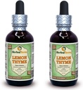 Lemon Thyme (Thymus x Citriodorus) Glycerite, Organic Dried Herb Alcohol-Free Liquid Extract (Brand Name: HerbalTerra, Proudly Made in USA) 32 fl.oz (0.95 l) 5