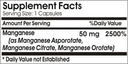 Manganese Asporotate 50mg ~ 200 Capsules - No Additives ~ Naturetition Supplements 3