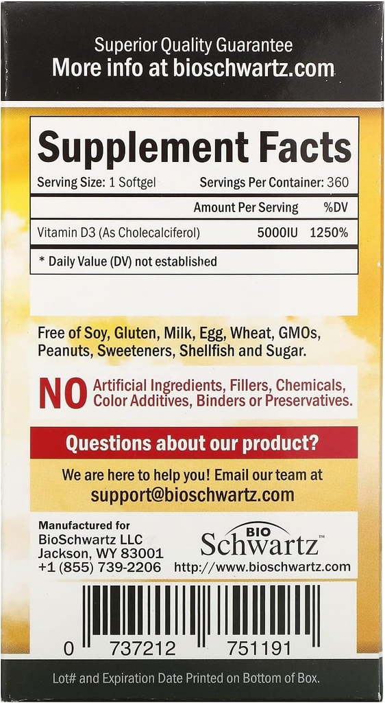 High Strength Vitamin D3 5000 IU 125 mcg (1 Year Supply) Plus High Absorption Magnesium Bisglycinate Capsules (2 Month Supply) 3