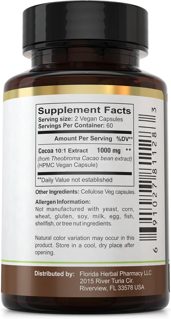 Florida Herbal Pharmacy, Cocoa Extract Capsules 4