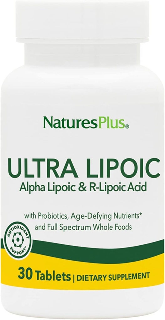 Natures Plus Ultra Lipoic - 30 Bi-Layered Tablets - Alpha Lipoic & R-Lipoic Acid - Antioxidant Support - with Probiotics & Age-Defying Nutrients - Gluten Free - 30 Servings 2
