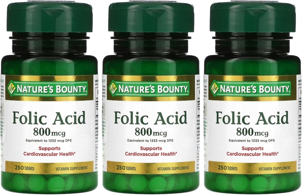 Folic Acid 800 mcg Tablets Maximum Strength, 4 Bottles (250 Count) 3