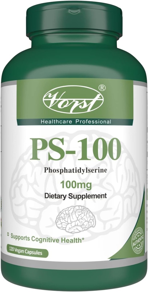 Phosphatidylserine 100mg 120 Vegan Capsules (PS-100) | Helps Cognitive Health, Focus and Concentration | Memory Support... 2