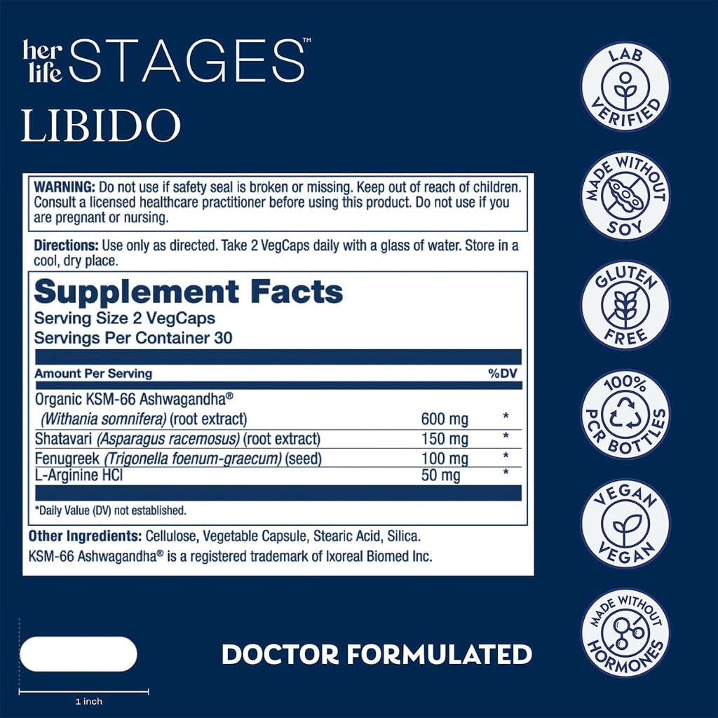 SOLARAY Perimenopause and Libido her Life Stages Bundle - Hot Flashes and Menopause Plus Natural Lubrication and Libido Support for Women - Made Without Hormones - 30 Servings 4