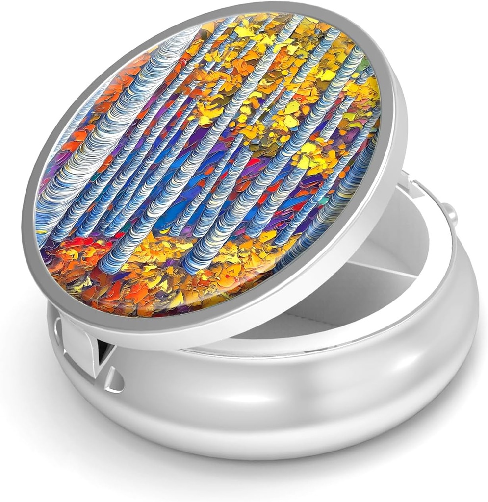 Pill Box 3 Compartment,Small Pill Case for Purse or Pocket,Cute Medicine Organizer,Portable Pill Container Holder to Hold Vitamins, Medication, Fish Oil and Supplements，Unique Design Gifts 2