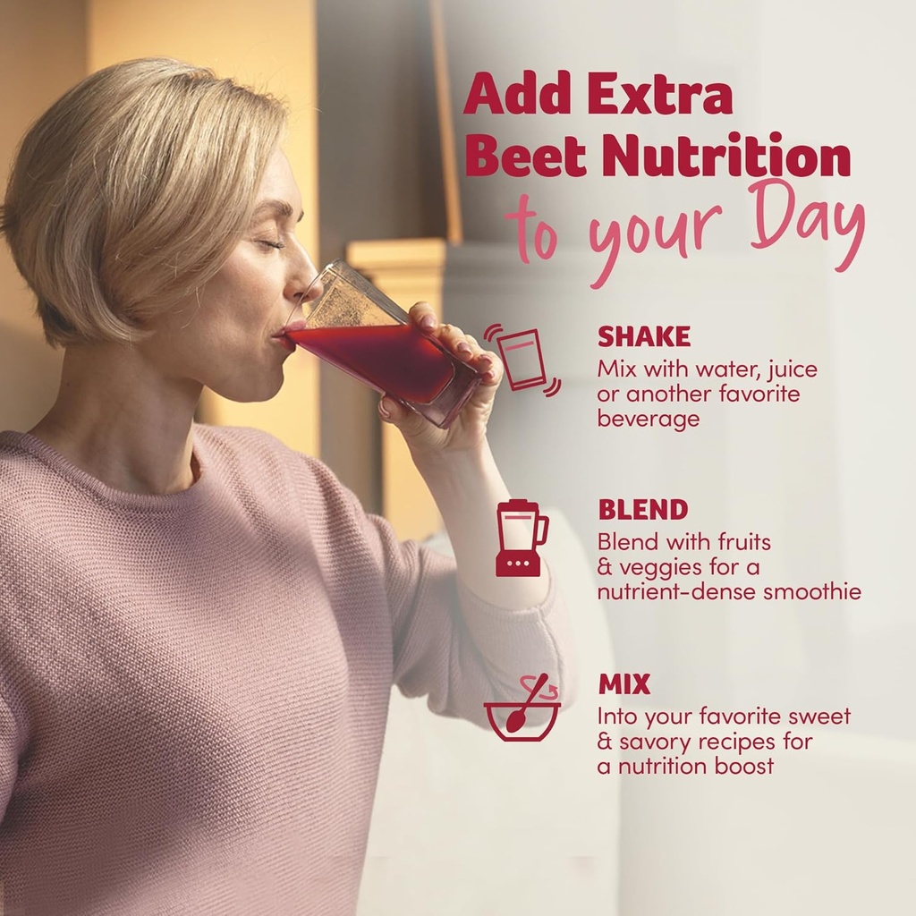 Purely Inspired Healthy Beets Superfood Powder, Unflavored - Super Beet Root Powder with Red Spinach Extract, Vitamin C & Zinc for Immune Support - Supports Nitric Oxide Production for Men & Women 6