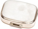 9339 Square Small Pill Box Organizer Black Silver Casino Dice & Cards Women Travel Pill Case Purse Pocket Container Daily Portable Medicine Vitamin Box Medication Supplement Mini Storage 4