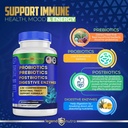 Probiotics + Prebiotics Postbiotics Digestive Enzymes = 4 in 1 Formula Supplement for Better Digestion Health Women, Men and Gut, 2-Pack, 120 Count 3