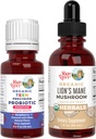 MaryRuth Organics Precision Probiotic Drops for Teens (Raspberry) & Lion's Mane Drops | USDA Organic | Vitamins for Gut Health, Cognitive Support, & Overall Wellness | Vegan, Non-GMO, Gluten Free 2