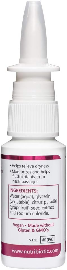 NutriBiotic Nasal Spray 1 Fl Oz | Nasal Lubricant with Grapefruit Seed Extract & Sodium Chloride | Help Flush Irritants from Nasal Passages | Convenient Measured Dose Pump | Drug-Free & Non-Medicated 5