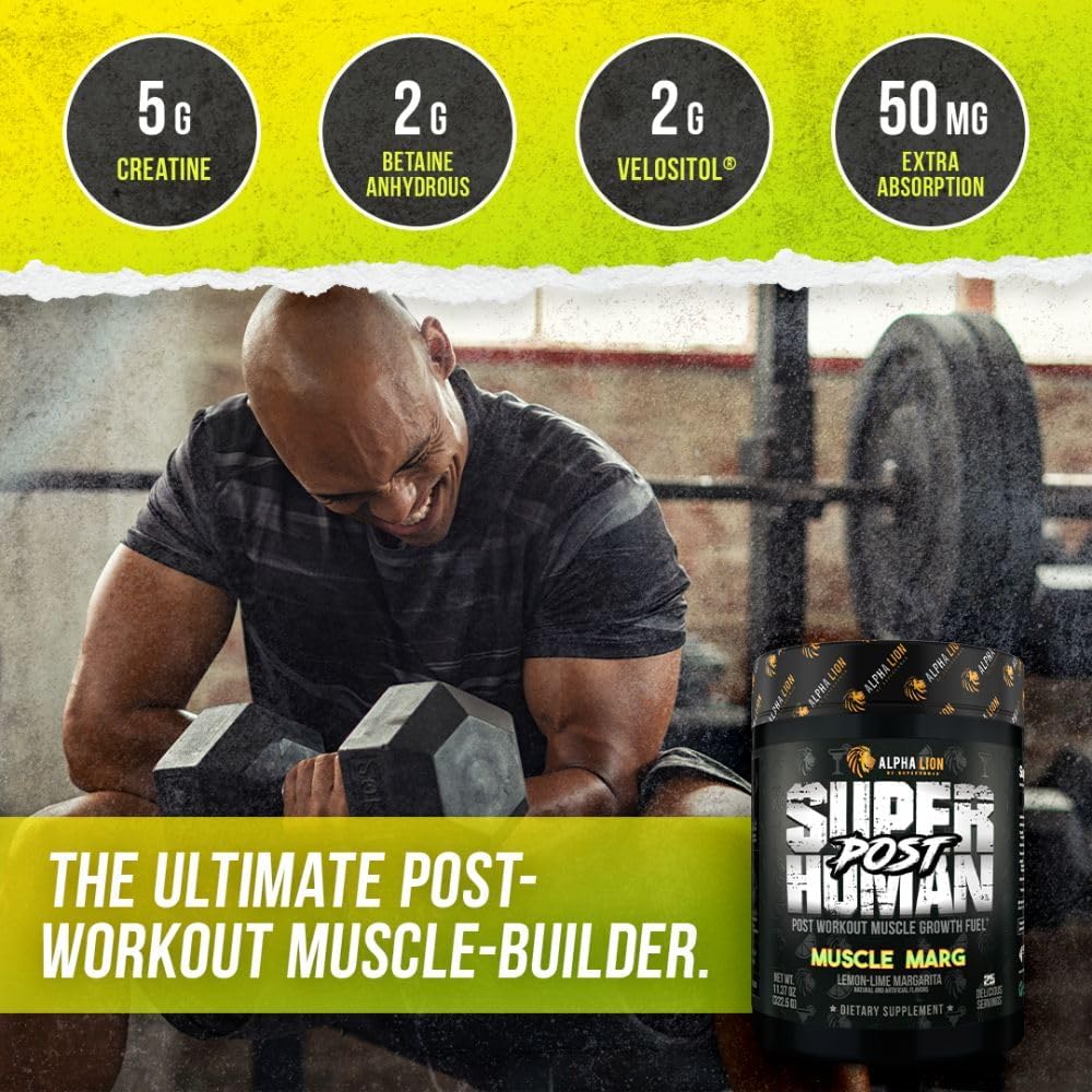 ALPHA LION Superhuman Pre Workout Powder & Post Workout Recovery Bundle, Sustained Energy & Focus + Lean Muscle Growth, Strength & Volume (Muscle Melon & Muscle Marg) 6