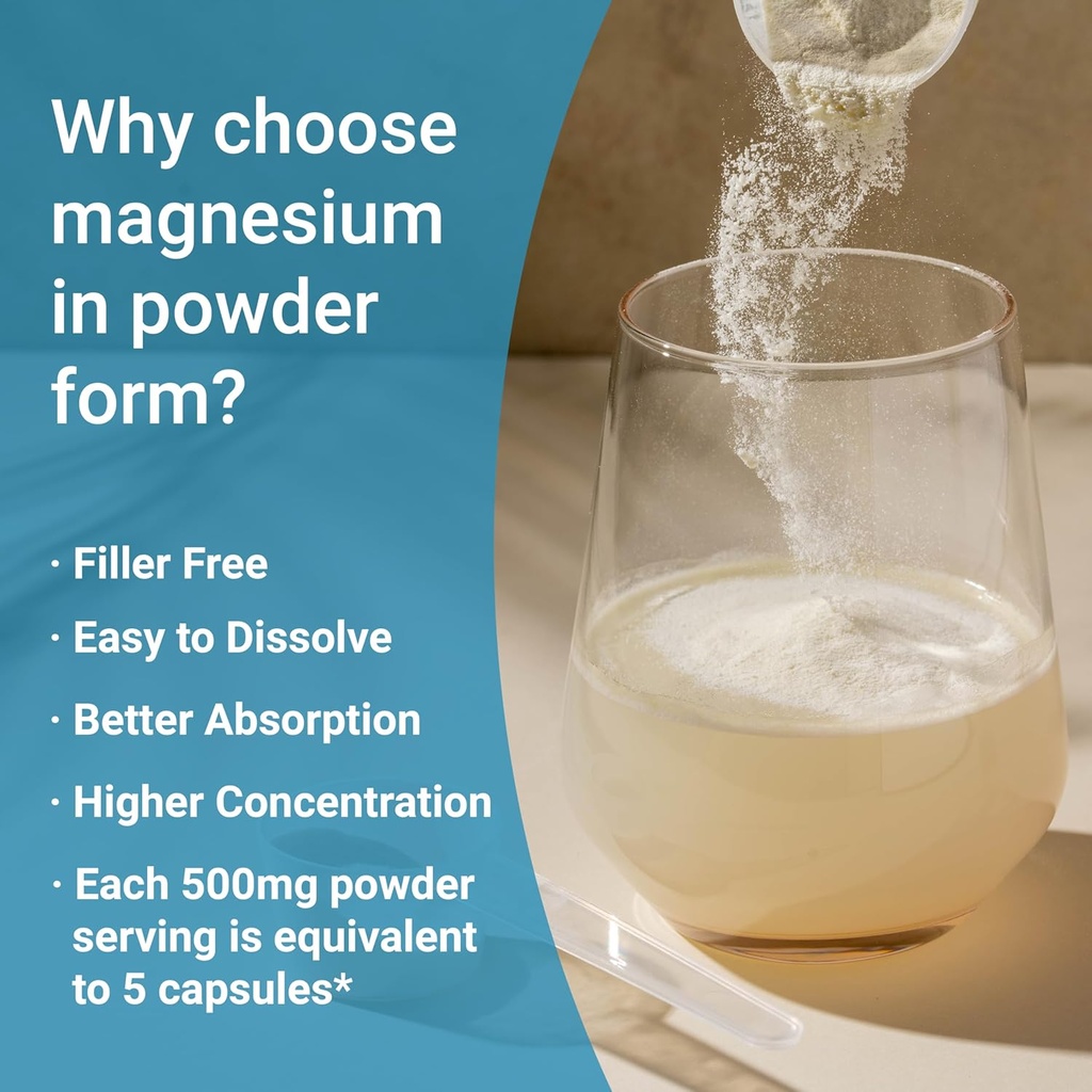 NatureBell Magnesium Glycinate Powder 500mg, 1lb (16oz) | 100% Chelated for High Absorption | Peach Mango Flavor | Supports Muscle, Bone & Heart Health | Sugar-Free, Bitterless, Non-GMO, Vegan 5