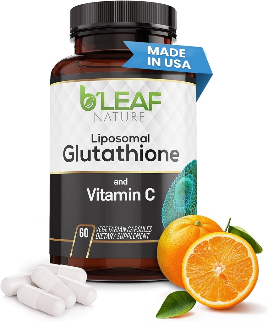 B'LEAF NATURE Pure Fusion of Liposomal Glutathione & Vitamin C Capsules - Better Absorption, Age-Defying Antioxidant for Immune Boost & Radiant Skin Health - Natural & Organic - 60 Count 2