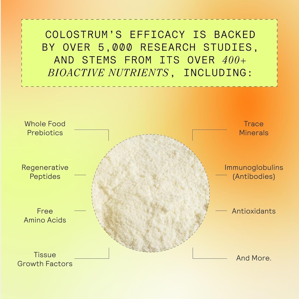 ARMRA Colostrum™ Powder | Unflavored | Gut Health & Bloating | Skin & Hair | Immunity | Keto, Gluten & Fat-Free | 60 Servings 5