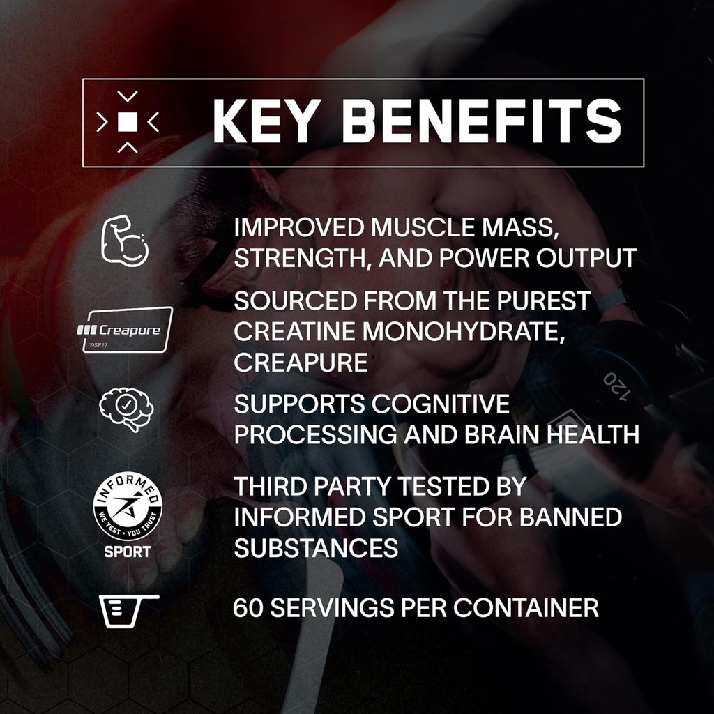 BARE PERFORMANCE NUTRITION, BPN Pure Creatine Monohydrate Powder by Creapure, 5g of Creatine per Serving, Supports Muscle Growth, Unflavored Creatine Powder, 30 Servings 4