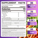 Fiber Gummies for Adults 8g (Inulin, Psyllium Husk, FOS More) with Probiotics, Green Tea Extract, Sugar Free Plant Based Fiber Supplement Blend for Digestive Health, Regularity, Non-GMO, Vegan, 120Cts 3