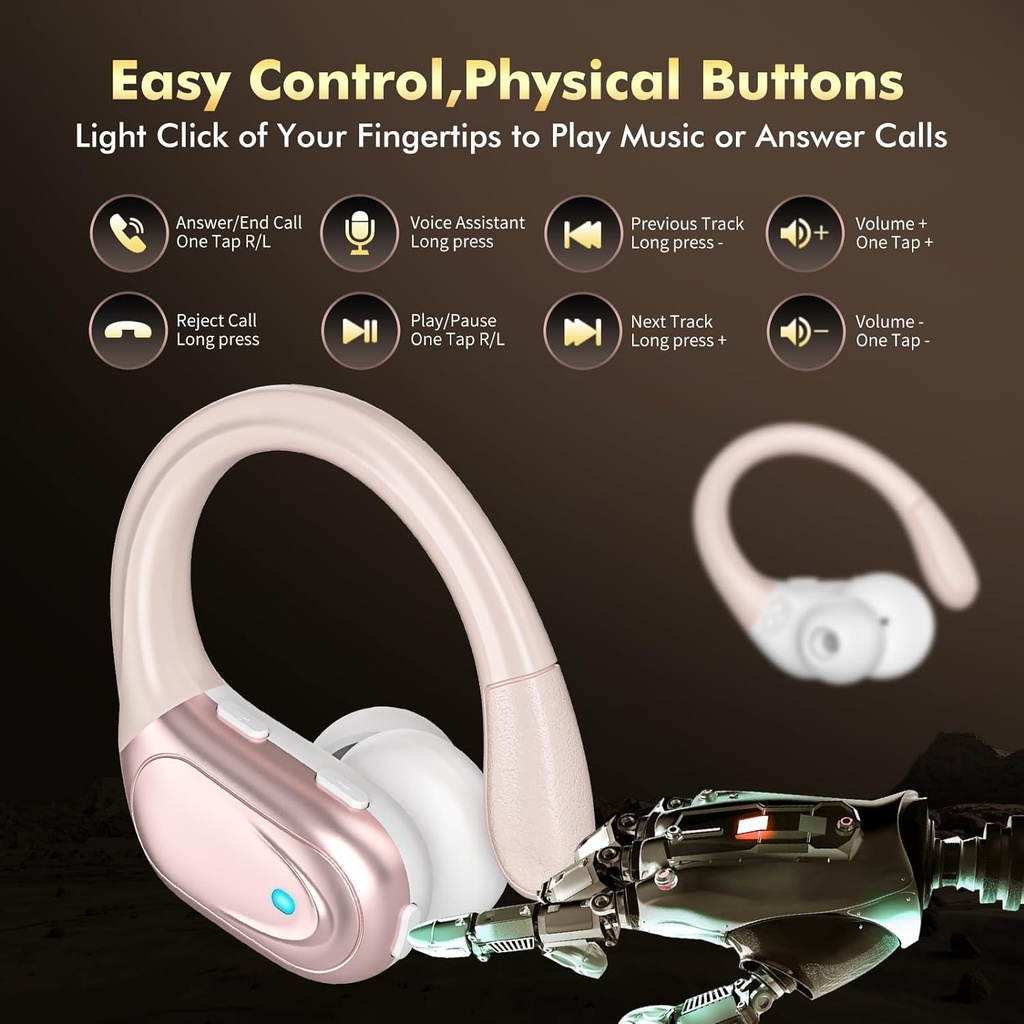 Wireless Earbuds Bluetooth Headphones 80hrs Playback Ear Buds Power Display with Noise Canceling Mic Headsets for Sports/Workout/Running 6