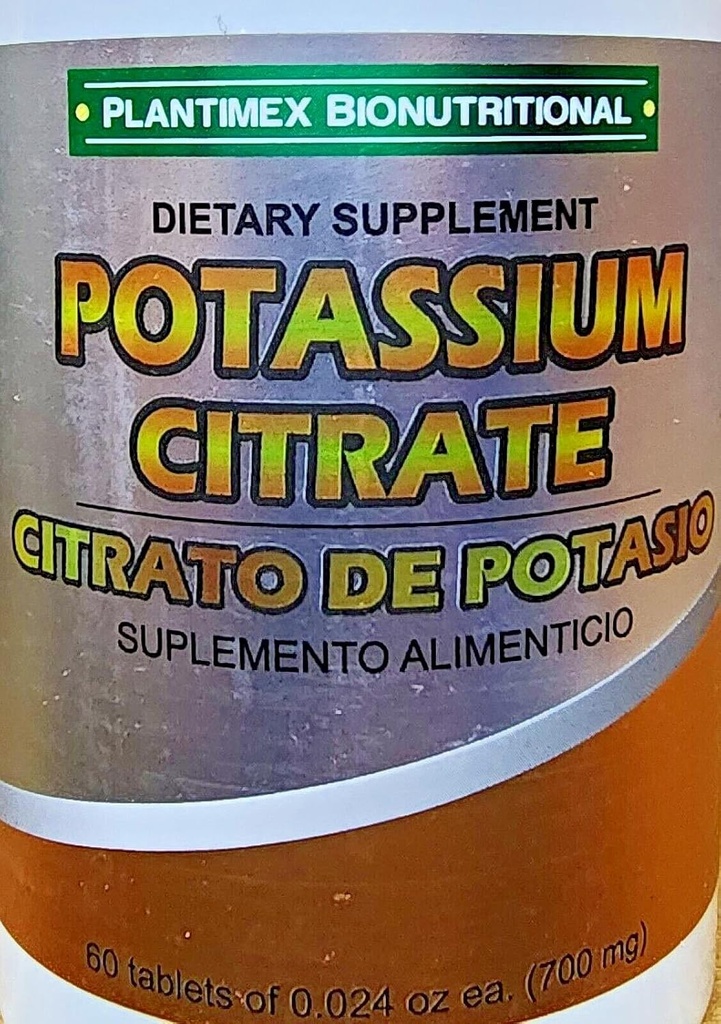Potassium Citrate Tablets - Potassium Supplement, Potassium Citrate 60 Tablets (700mg)- Potassium Citrate Supplement-30 Days Supply Dietary Supplement PLANTIMEX 5