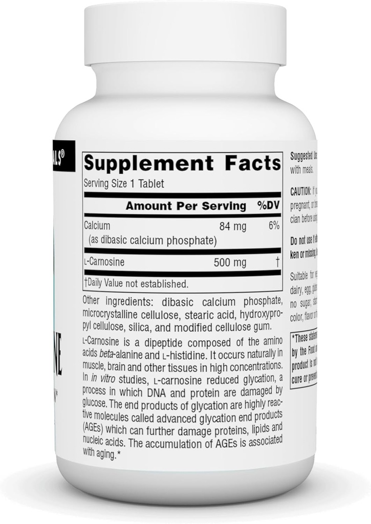 Source Naturals L-Carnosine 500mg - 60 Tablets 3