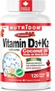 Nutridom Vitamin D3 + K2 with Coconut Oil (120 Softgels) 2