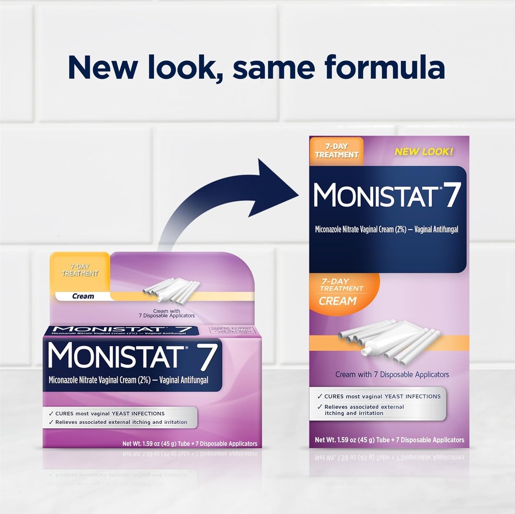 Monistat 7-Day Yeast Infection Treatment for Women, Miconazole Cream (45g Tube) & 7 Applicators, for Relief of Mild Vaginal Itching 3