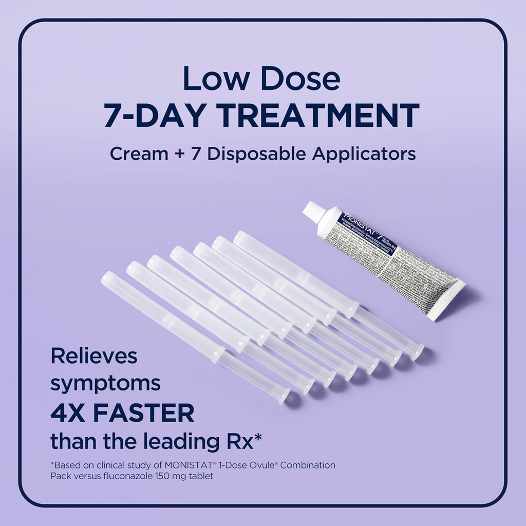 Monistat 7-Day Yeast Infection Treatment for Women, Miconazole Cream (45g Tube) & 7 Applicators, for Relief of Mild Vaginal Itching 5