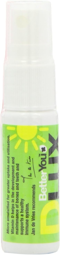 BetterYou Vitamin D3 Spray Liquid Immune Support Supplement, 3000 IU Strength per Single Spray, 0.507 Fl Ounce (100 Sprays), Peppermint 3