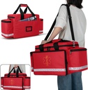 Trunab Emergency Responder Trauma Bag Empty, Professional First Aid Kits Storage Medical Bag with Inner Dividers and No-Scratch Bottom, Ideal for EMT, EMS, Paramedics, Red, BAG ONLY 6