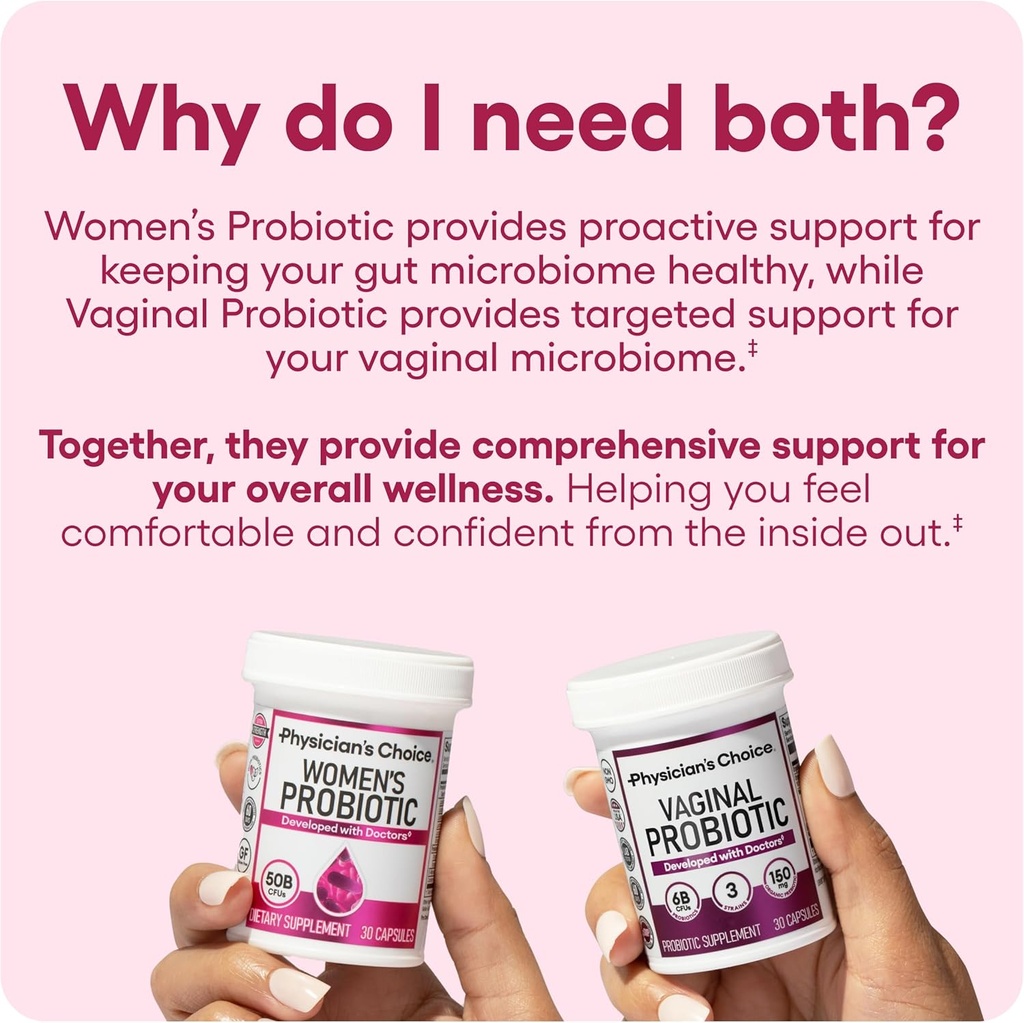 Physician's CHOICE Feminine Power Duo Bundle - Vaginal Probiotic + Womens Probiotic 5