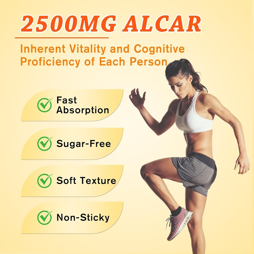 2 Pack Acetyl L-Carnitine Gummies for Men & Women - Daily Energy Support with Immune Support Gummies, Mango Flavor, 120 Count 6
