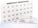 31 compartments, 1 per Day, 4 Week Monthly Pill Organizer by Promed. Includes Tray and 8 Removable compartments. (White) 2
