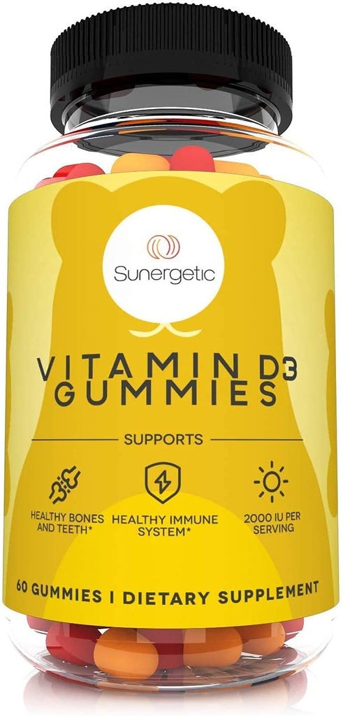 Premium Vitamin D3 Gummies – Powerful Vitamin D Gummies to Support Healthy Bones, Mood & Immune System – 2000 IU of Vitamin D3 per Serving – 60 D3 Gummies 2