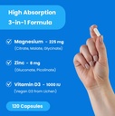 NutraChamps Complete Bone & Metabolic Support : Magnesium Zinc D3 & Berberine Duo 3