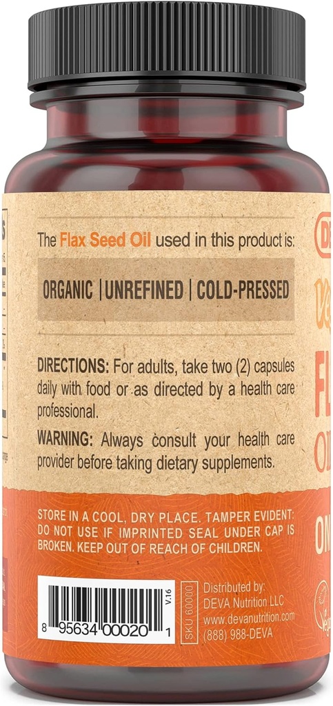 DEVA Vegan Flaxseed Oil - 90 Vcaps 5